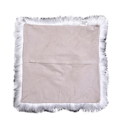 Homesmart Gray Small Skin Shape Stitched Backing Faux Fur Glitter Carpet with Foam Inside and 2pcs Cushion Cover