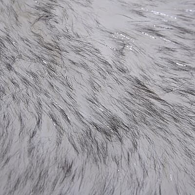 Homesmart Gray Small Skin Shape Stitched Backing Faux Fur Glitter Carpet with Foam Inside and 2pcs Cushion Cover
