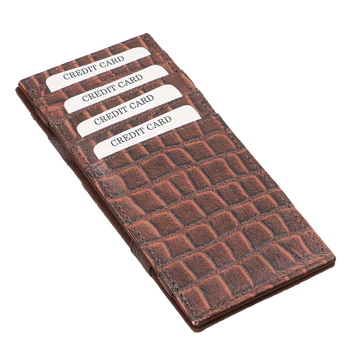 RFID Protected Croco Embossed Genuine Leather Magic Wallet image number 4