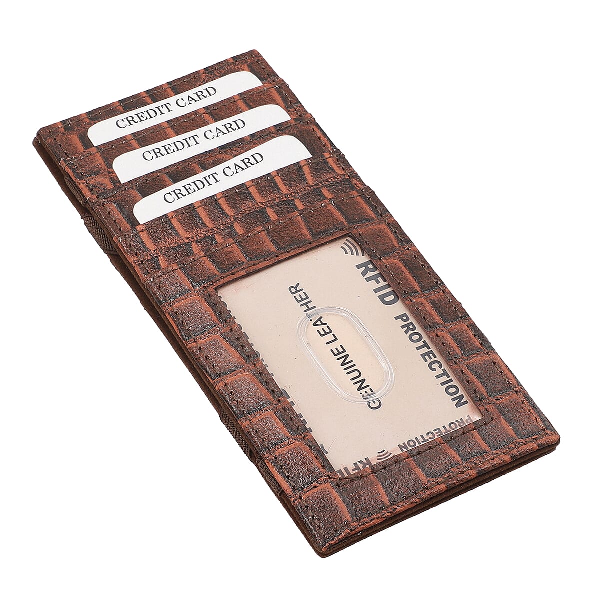RFID Protected Croco Embossed Genuine Leather Magic Wallet image number 6