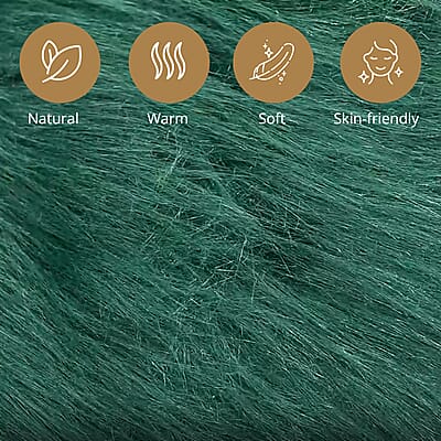 Homesmart Forest Green Faux Fur Carpet, Anti Skid Ultra Soft Wrinkle Resistant Faux Fur Fluffy Area Rug for Bedroom Living Room, Bedside Floor Mat