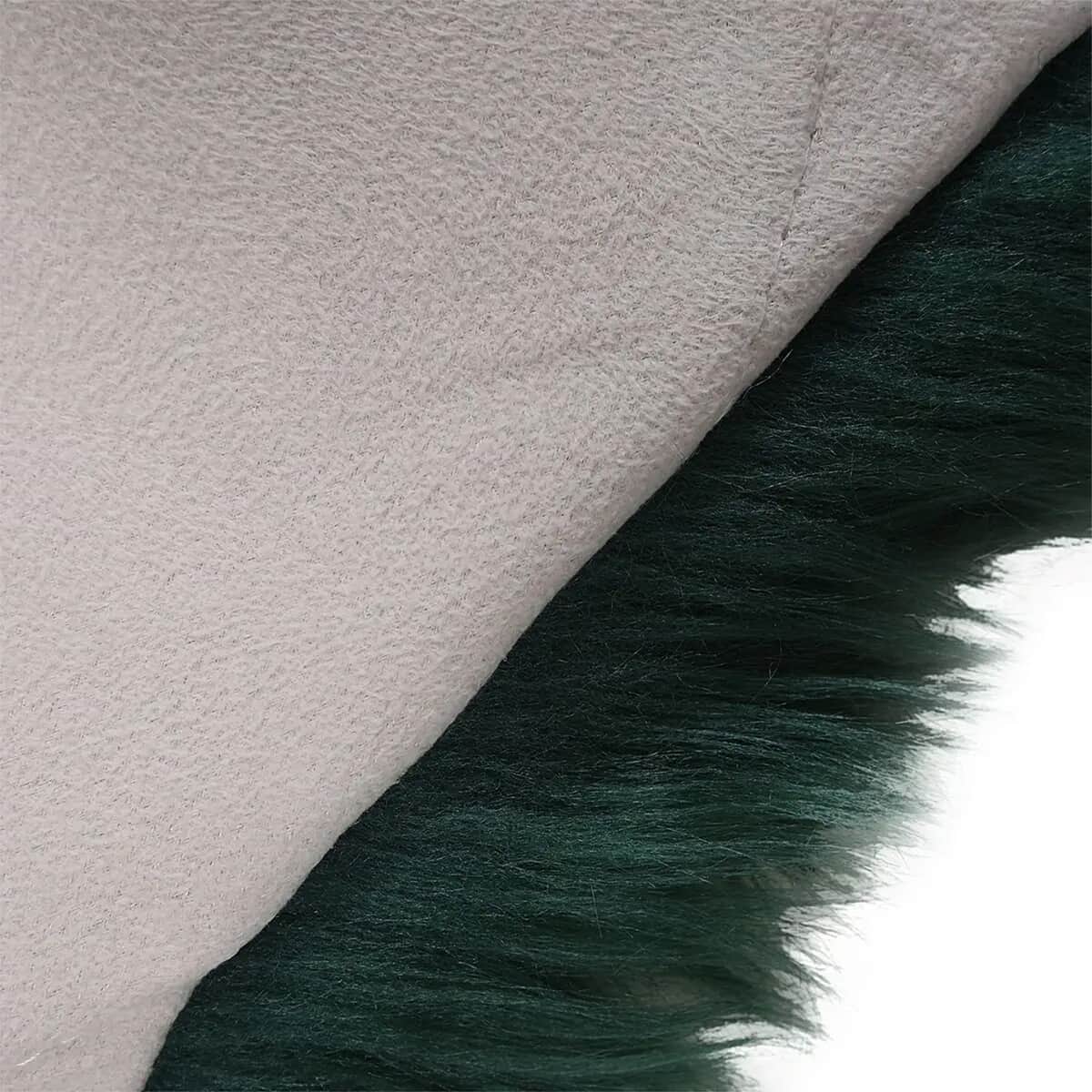Homesmart Forest Green Faux Fur Carpet, Anti Skid Ultra Soft Wrinkle Resistant Faux Fur Fluffy Area Rug for Bedroom Living Room, Bedside Floor Mat image number 6