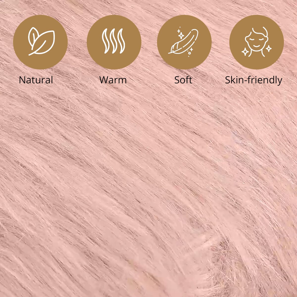 Homesmart Pink Faux Fur Carpet, Anti Skid Ultra Soft Wrinkle Resistant Faux Fur Fluffy Area Rug for Bedroom Living Room, Bedside Floor Mat image number 1