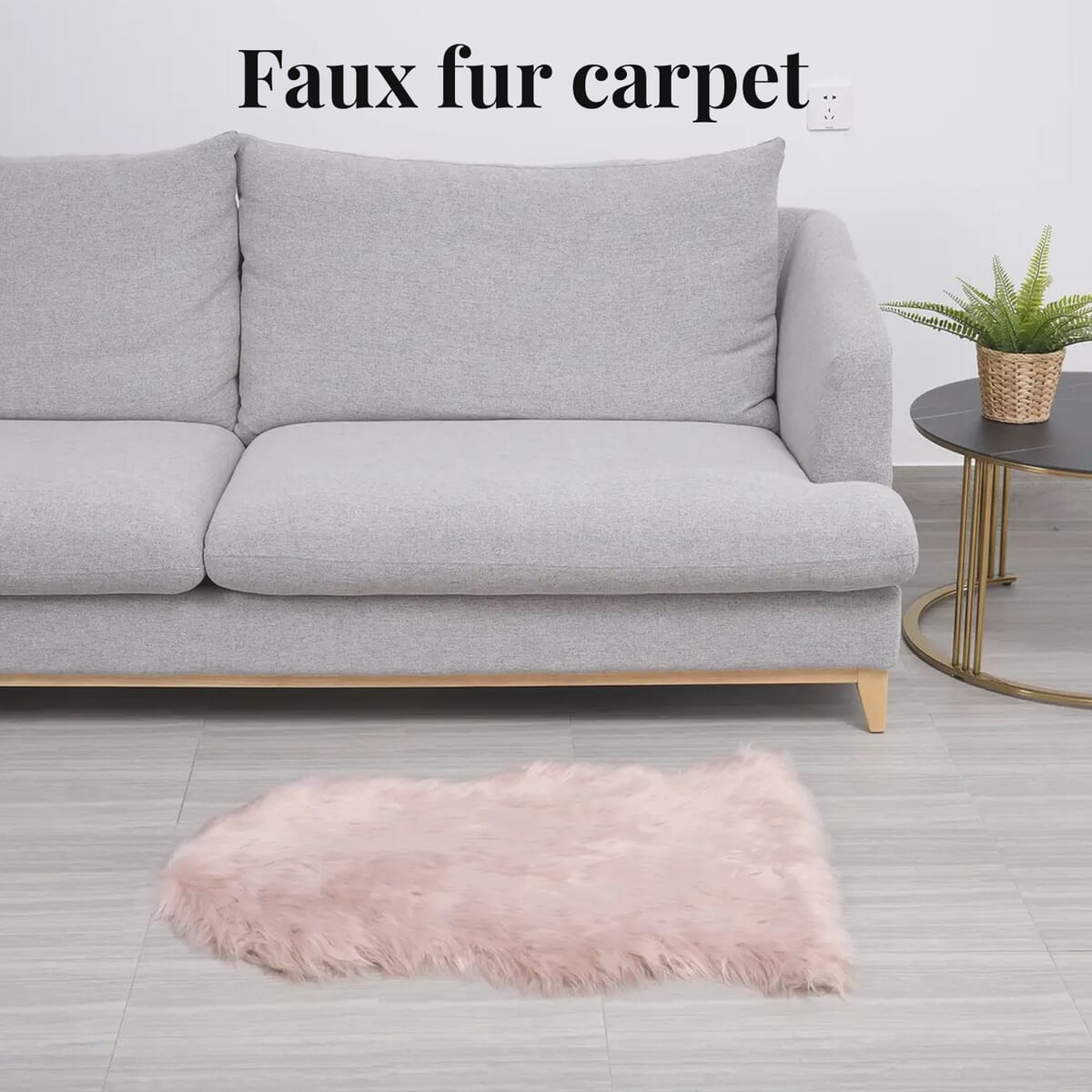 Homesmart Pink Faux Fur Carpet, Anti Skid Ultra Soft Wrinkle Resistant Faux Fur Fluffy Area Rug for Bedroom Living Room, Bedside Floor Mat image number 2