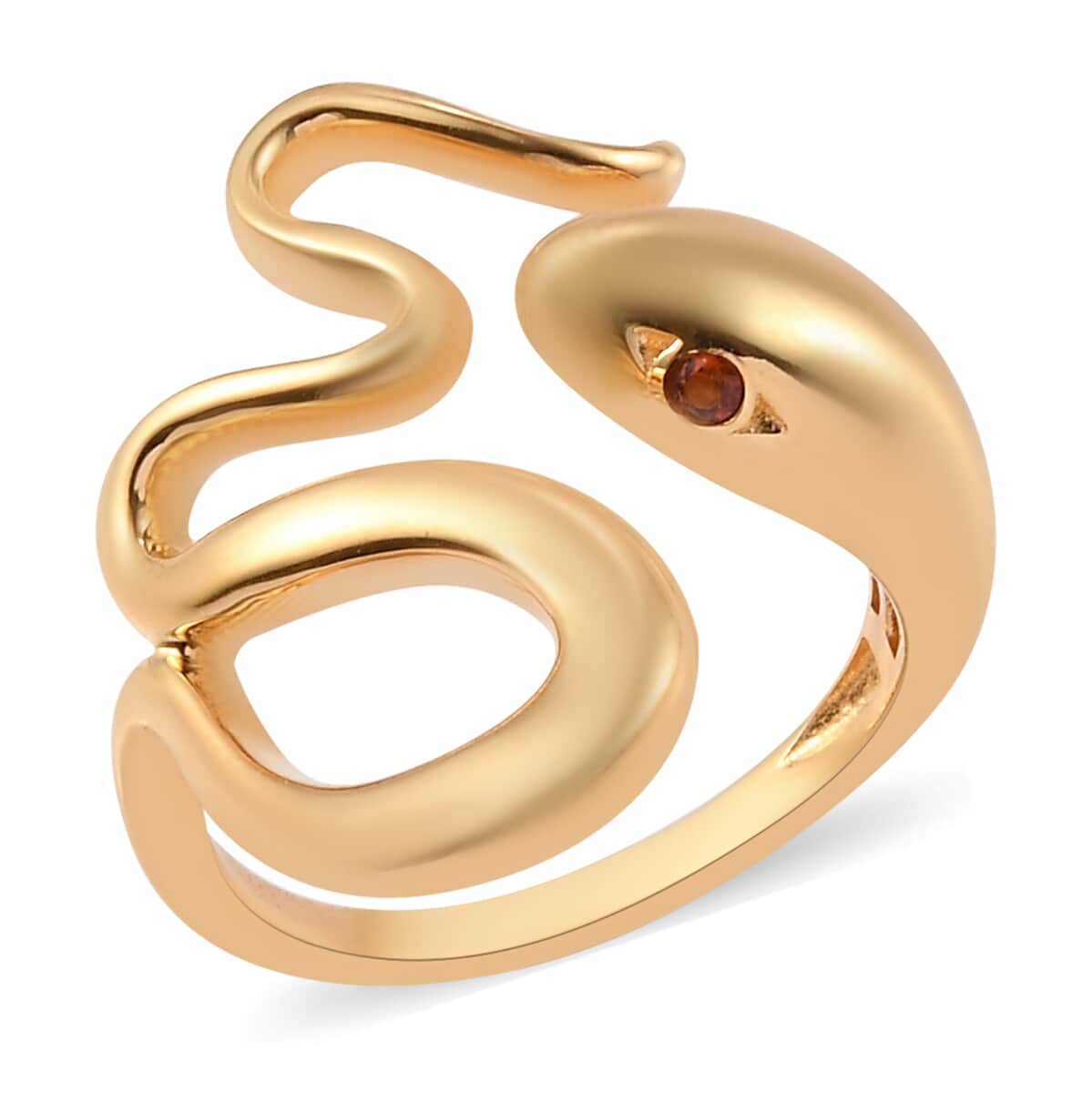 Mozambique Garnet Snake Ring in Vermeil YG Over Sterling Silver (Size 9.0) 0.10 ctw image number 0