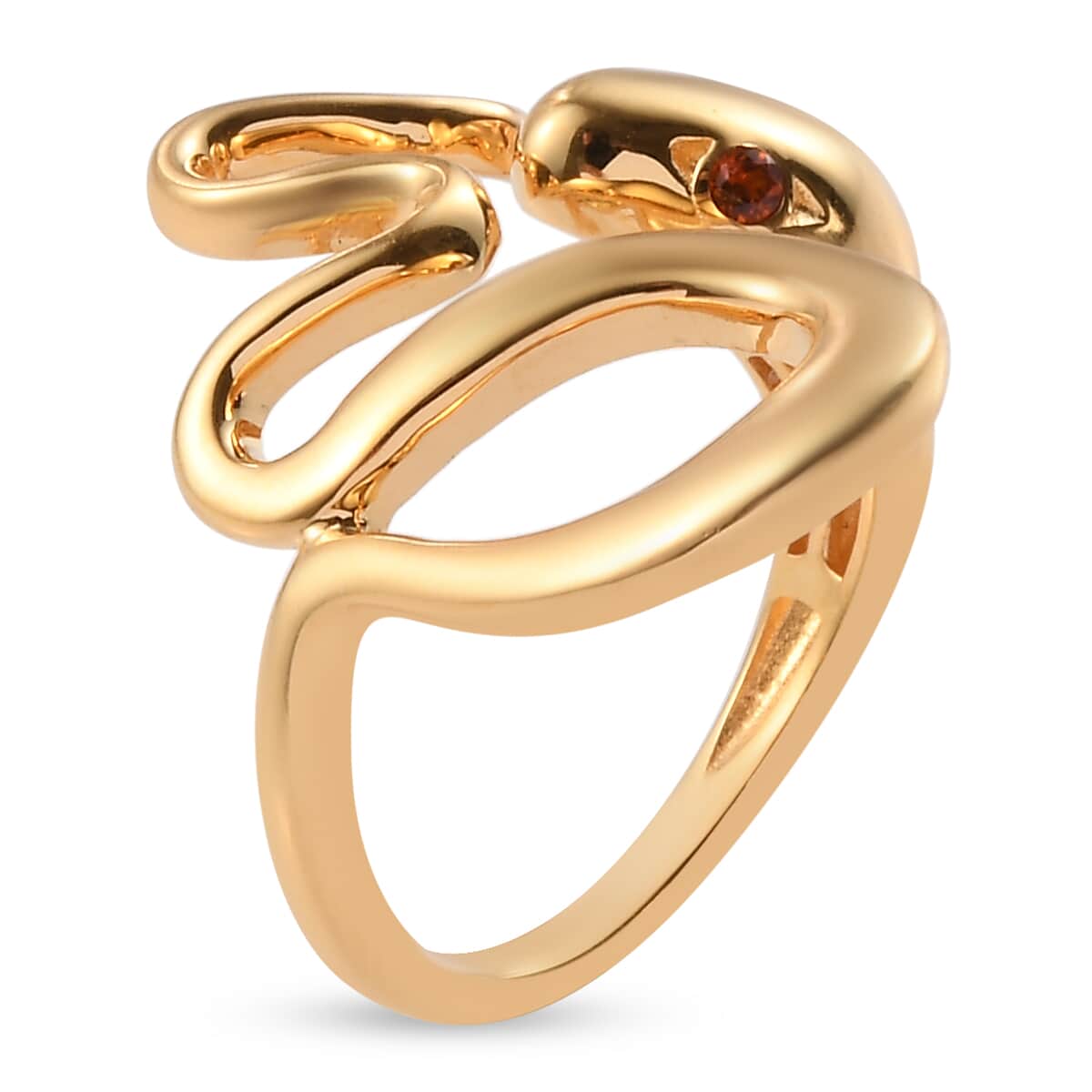 Mozambique Garnet Snake Ring in Vermeil YG Over Sterling Silver (Size 9.0) 0.10 ctw image number 3
