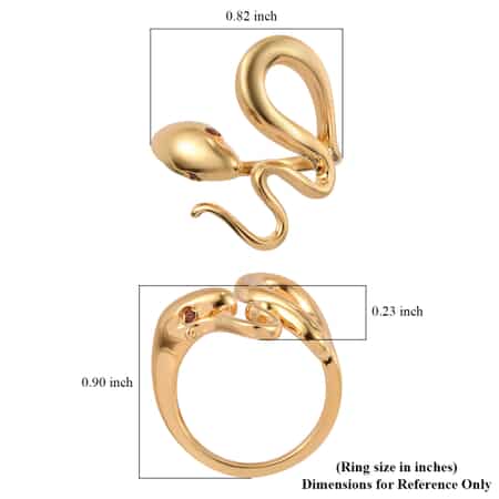 Mozambique Garnet Snake Ring in Vermeil YG Over Sterling Silver (Size 9.0) 0.10 ctw image number 5