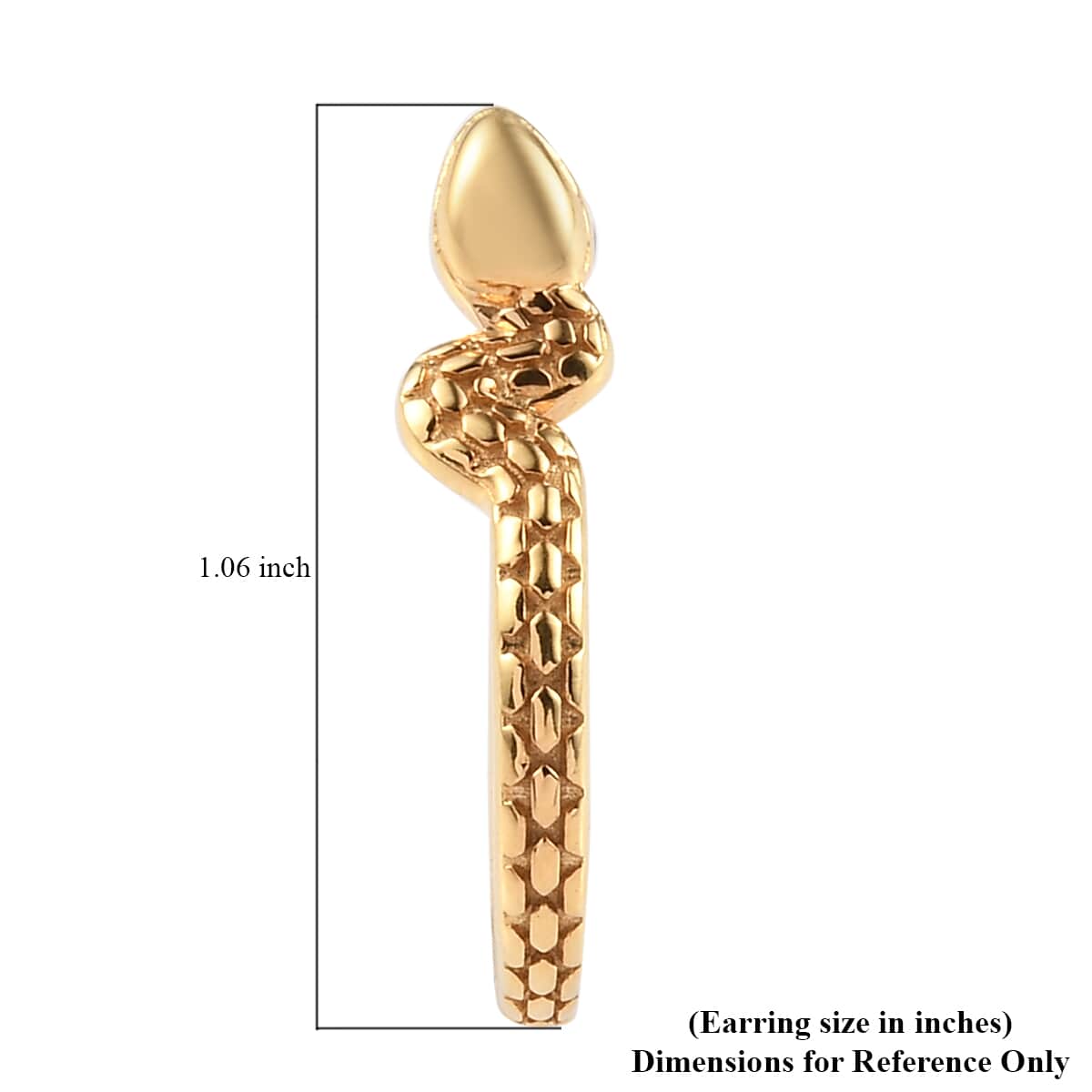 Vermeil Yellow Gold Over Sterling Silver Eternal Love Snake Hoop Earrings 6.10 Grams image number 4