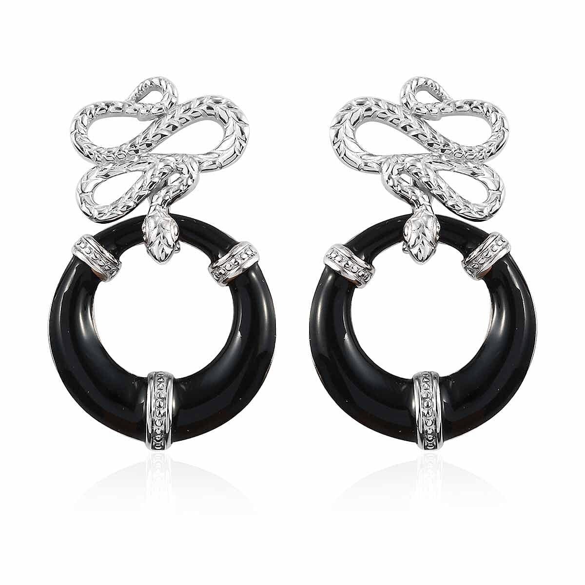 Karis Fancy Snake Earrings in Platinum Bond