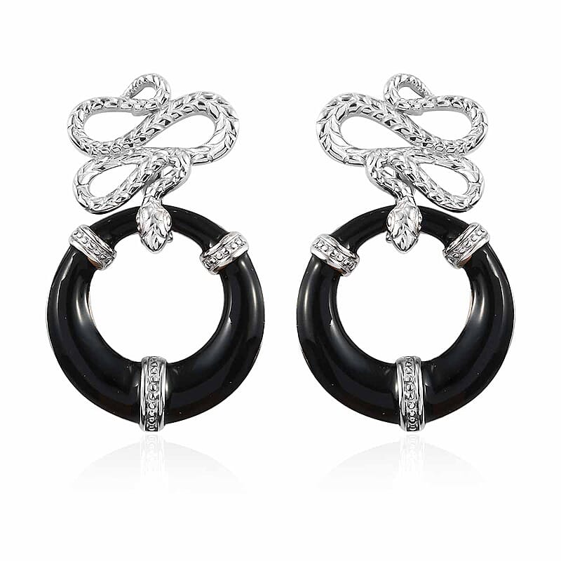Karis Fancy Snake Earrings in Platinum Bond