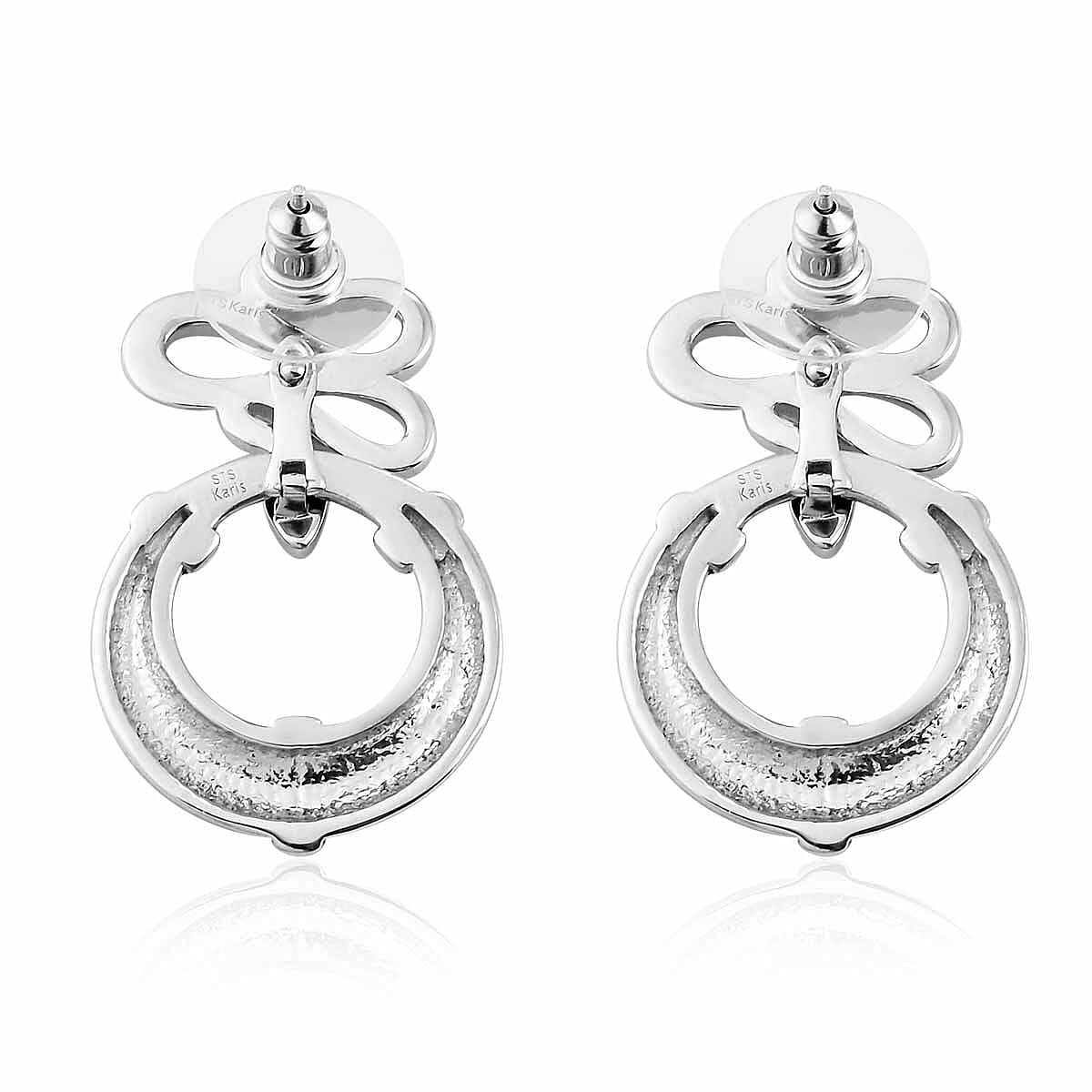 Karis Fancy Snake Earrings in Platinum Bond image number 3