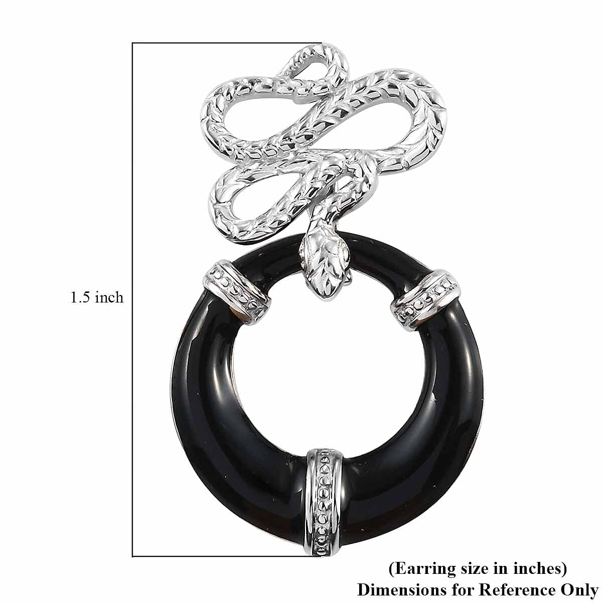 Karis Fancy Snake Earrings in Platinum Bond