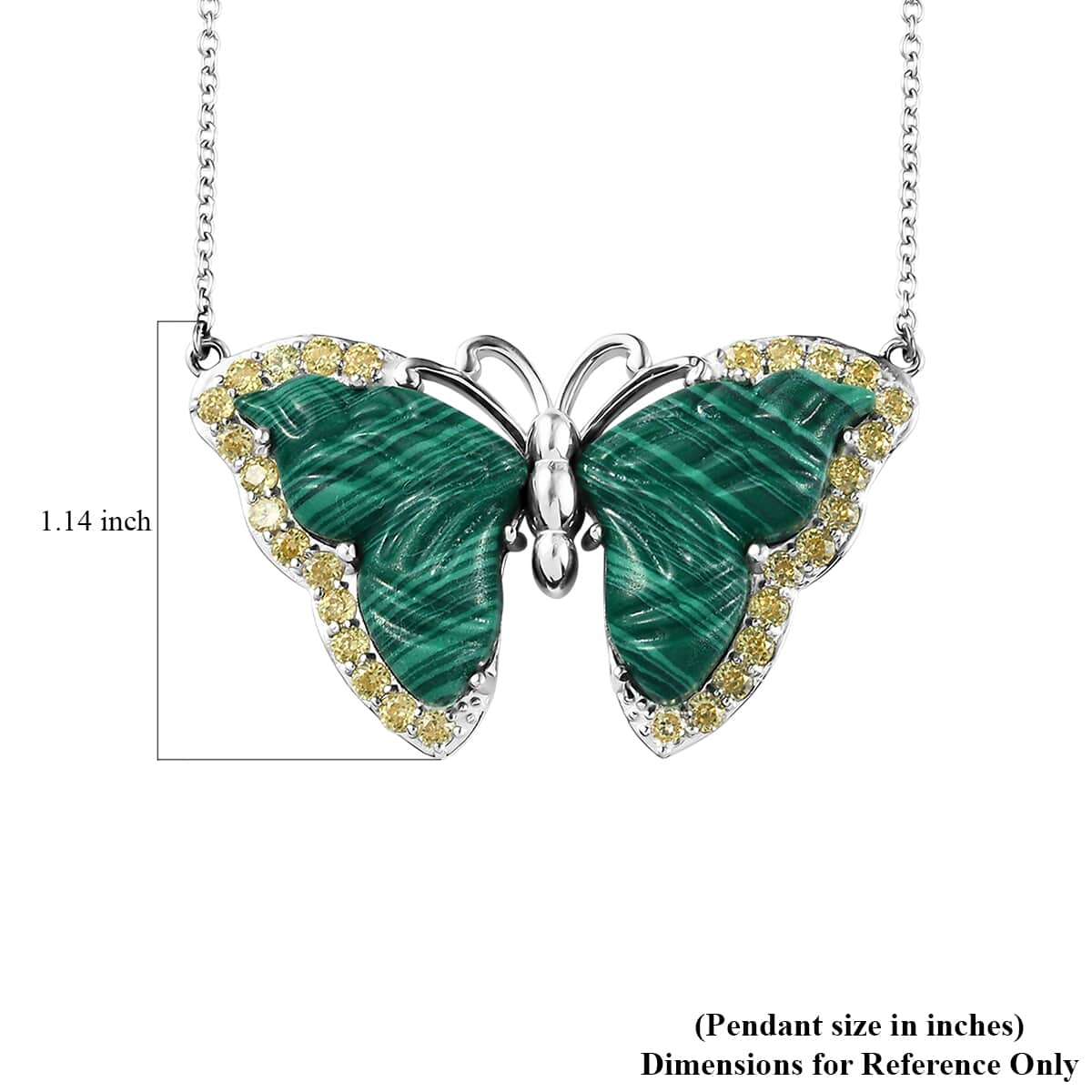 KARIS Multi Gemstone and Simulated Yellow Diamond Oversized Statement Butterfly Necklace 18 Inches in Platinum Bond 25.85 ctw image number 6