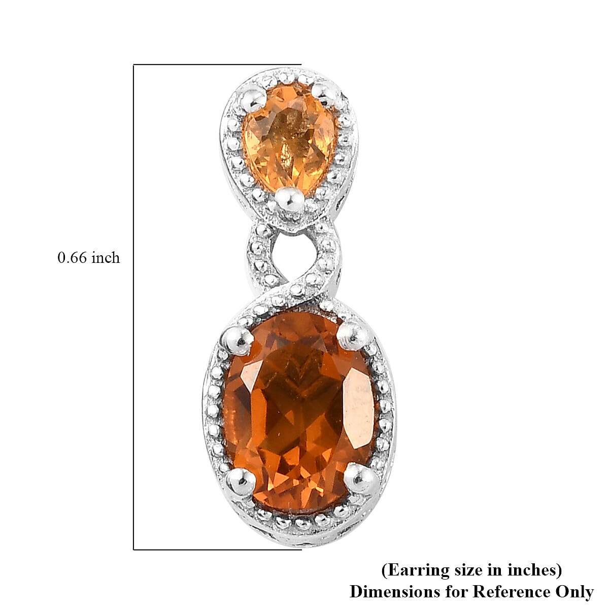 Santa Ana Madeira Citrine and Jalisco Fire Opal Earrings in Platinum Over Sterling Silver 1.50 ctw image number 4