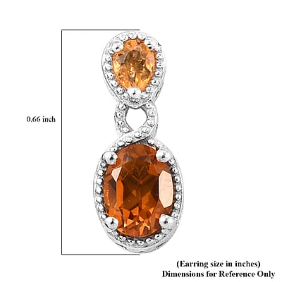 Santa Ana Madeira Citrine and Jalisco Fire Opal Earrings in Platinum Over Sterling Silver 1.50 ctw