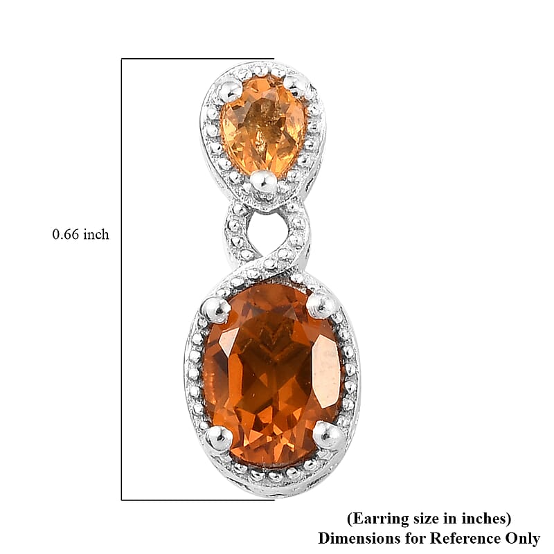 Santa Ana Madeira Citrine and Jalisco Fire Opal Earrings in Platinum Over Sterling Silver 1.50 ctw