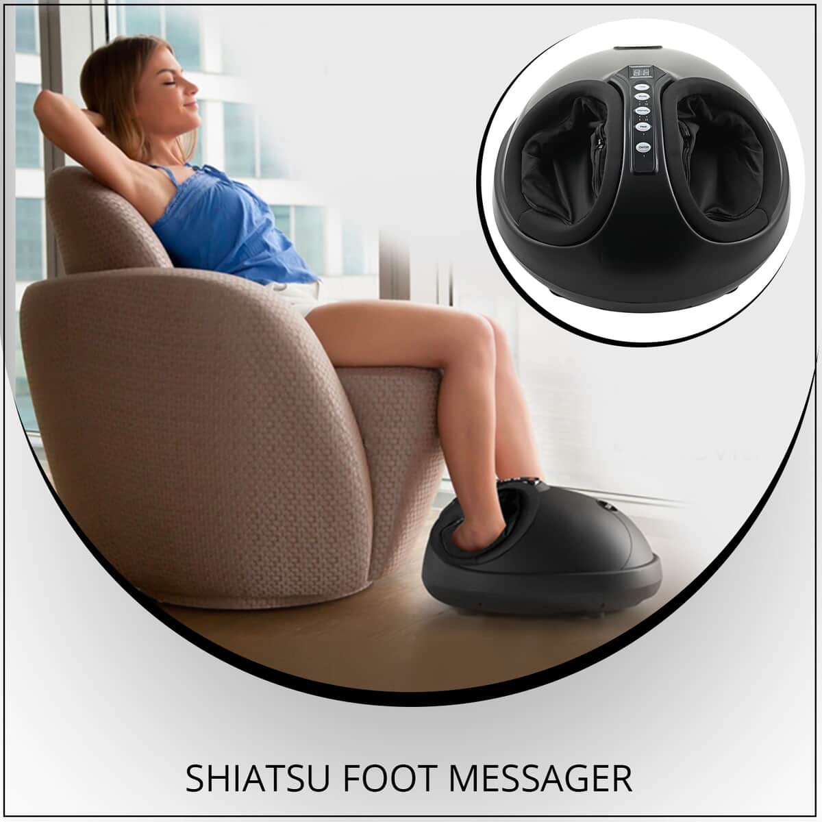TRAKK Shiatsu Deep Tissue Air Compression Foot Messager with Kneading and Heat -Black image number 1