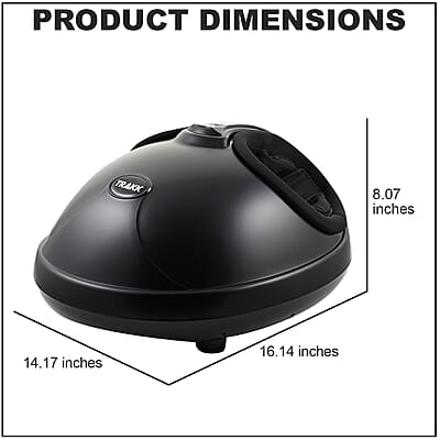 TRAKK Shiatsu Deep Tissue Air Compression Foot Massager with Kneading and Heat -Black