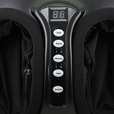 TRAKK Shiatsu Deep Tissue Air Compression Foot Massager with Kneading and Heat -Black