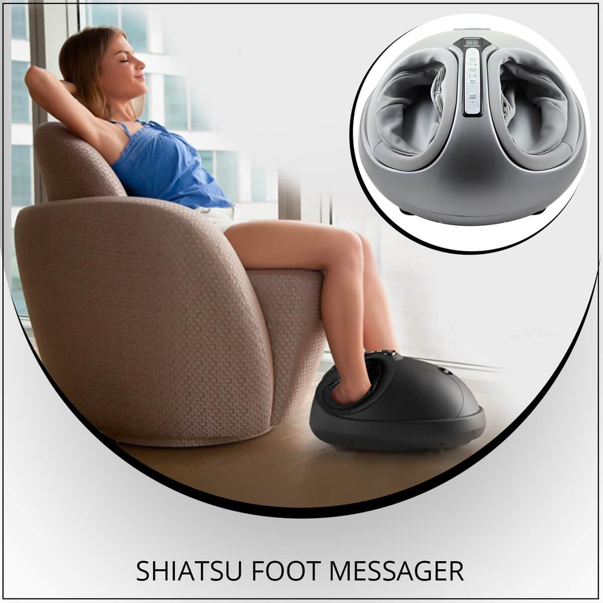 TRAKK Shiatsu Deep Tissue Air Compression Foot Massager with Kneading and Heat -Silver image number 1