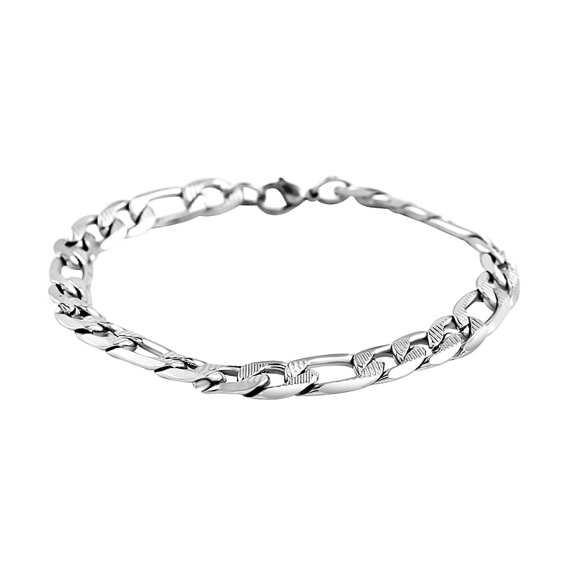 Figaro Bracelet in Stainless Steel (8.50 In) 14.40 Grams
