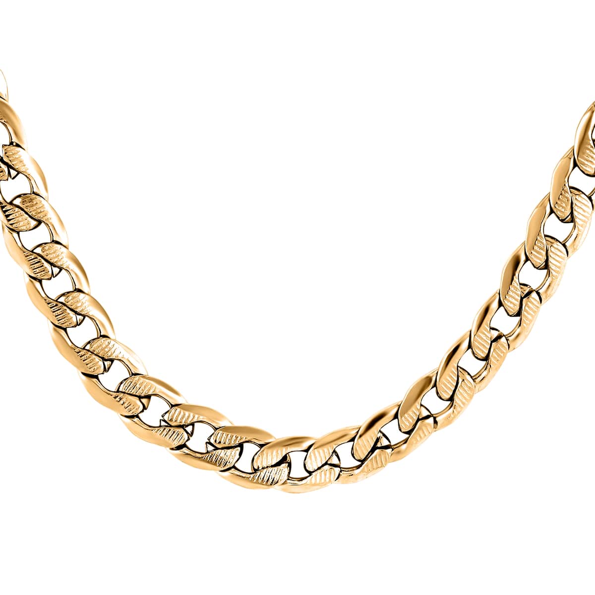 Curb Chain Necklace in ION Plated Yellow Gold Stainless Steel 24 Inches 26.80 Grams image number 0