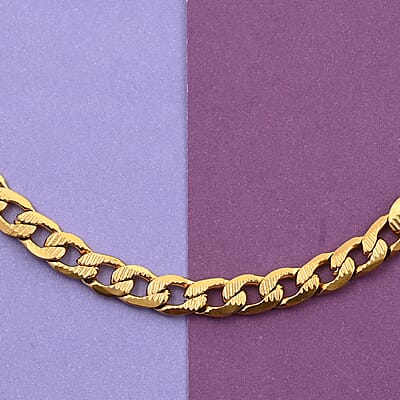 Curb Chain Necklace in ION Plated Yellow Gold Stainless Steel 24 Inches 26.80 Grams