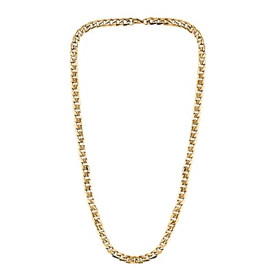 Curb Chain Necklace in ION Plated Yellow Gold Stainless Steel 24 Inches 26.80 Grams