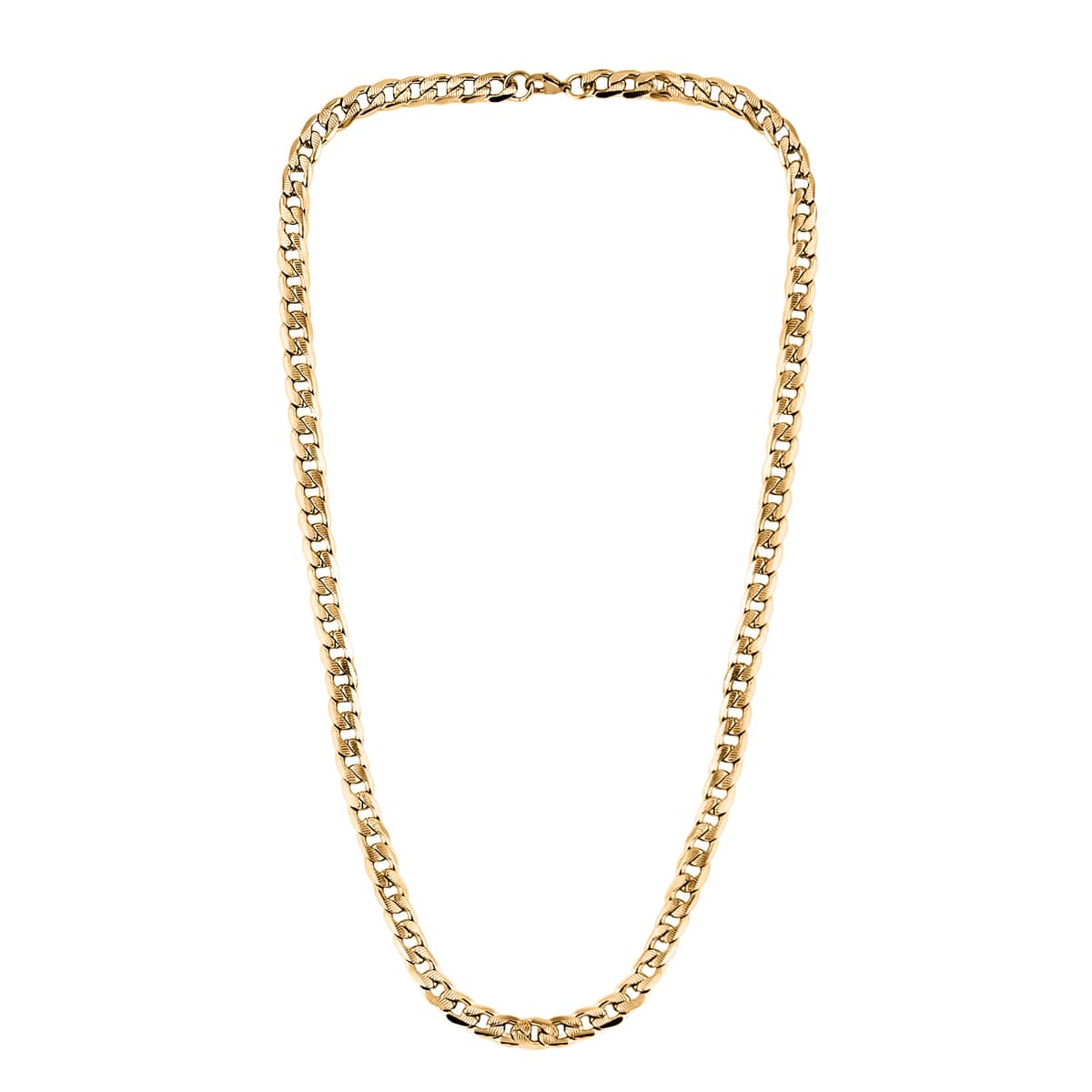 Curb Chain Necklace in ION Plated Yellow Gold Stainless Steel 24 Inches 26.80 Grams image number 3