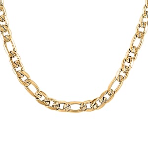 Figaro Chain Necklace in ION Plated Yellow Gold Stainless Steel 24 Inches 25.90 Grams