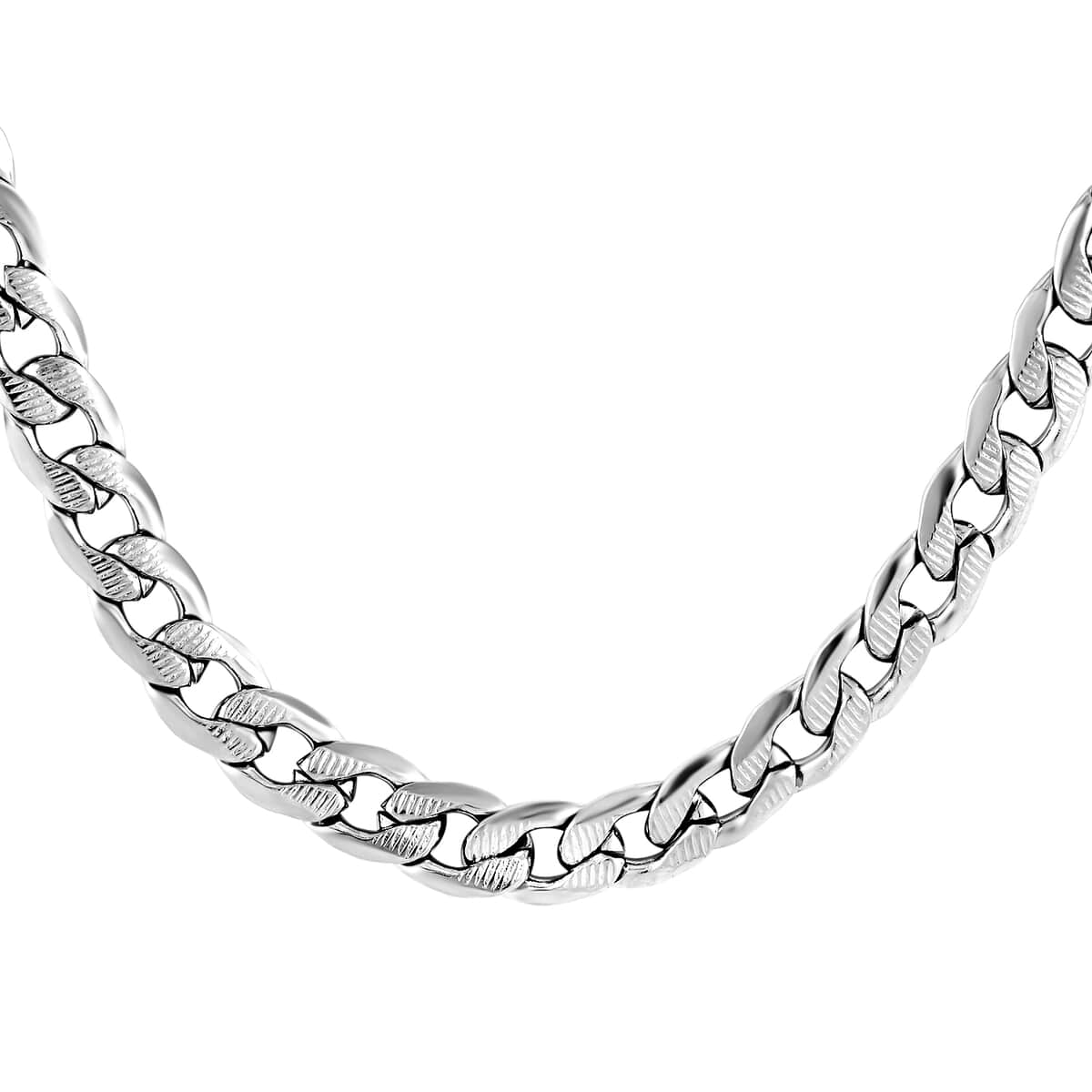 Curb Necklace 24 Inches in Stainless Steel 44.40 Grams image number 0