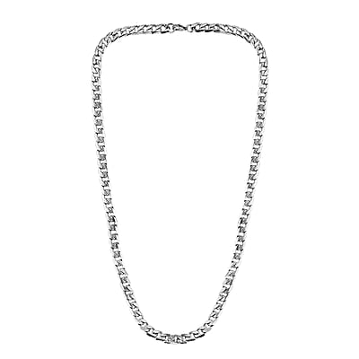 Curb Chain Necklace in Stainless Steel 24 Inches 44.40 Grams