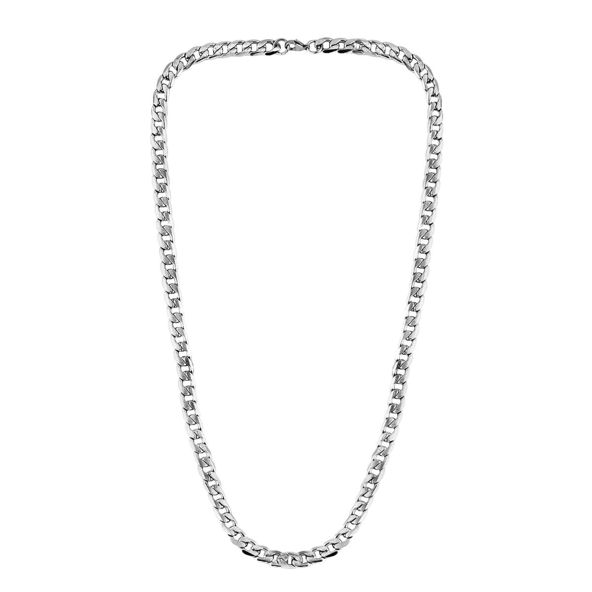 Curb Chain Necklace in Stainless Steel 24 Inches 44.40 Grams image number 3