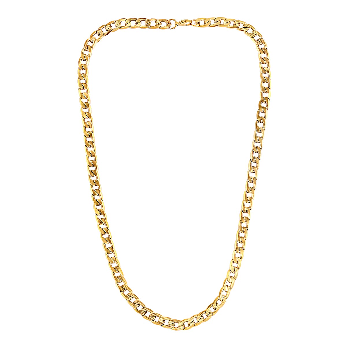 Curb Chain Necklace in ION Plated Yellow Gold Stainless Steel 24 Inches 43.70 Grams image number 2