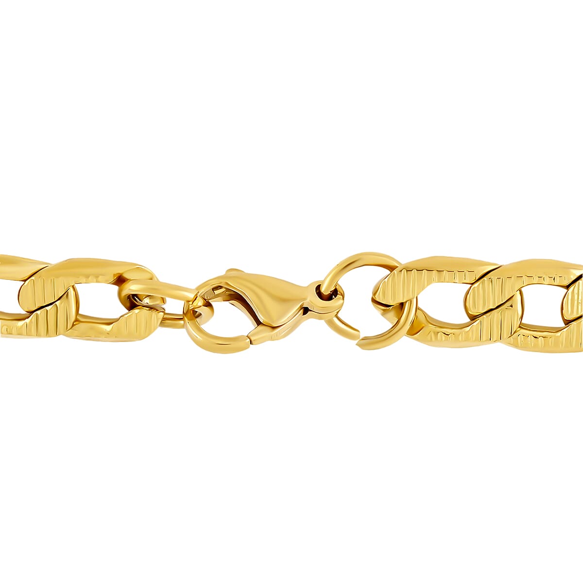Curb Chain Necklace in ION Plated Yellow Gold Stainless Steel 24 Inches 43.70 Grams image number 3