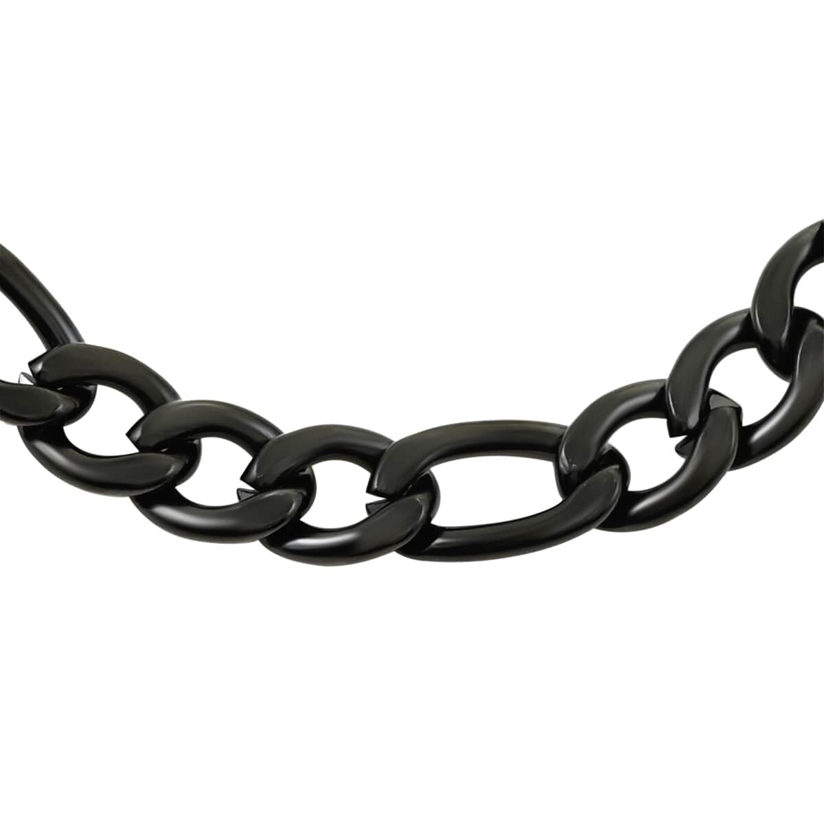 Figaro Chain Necklace in ION Plated Black Stainless Steel 24 Inches 56.30 Grams image number 0