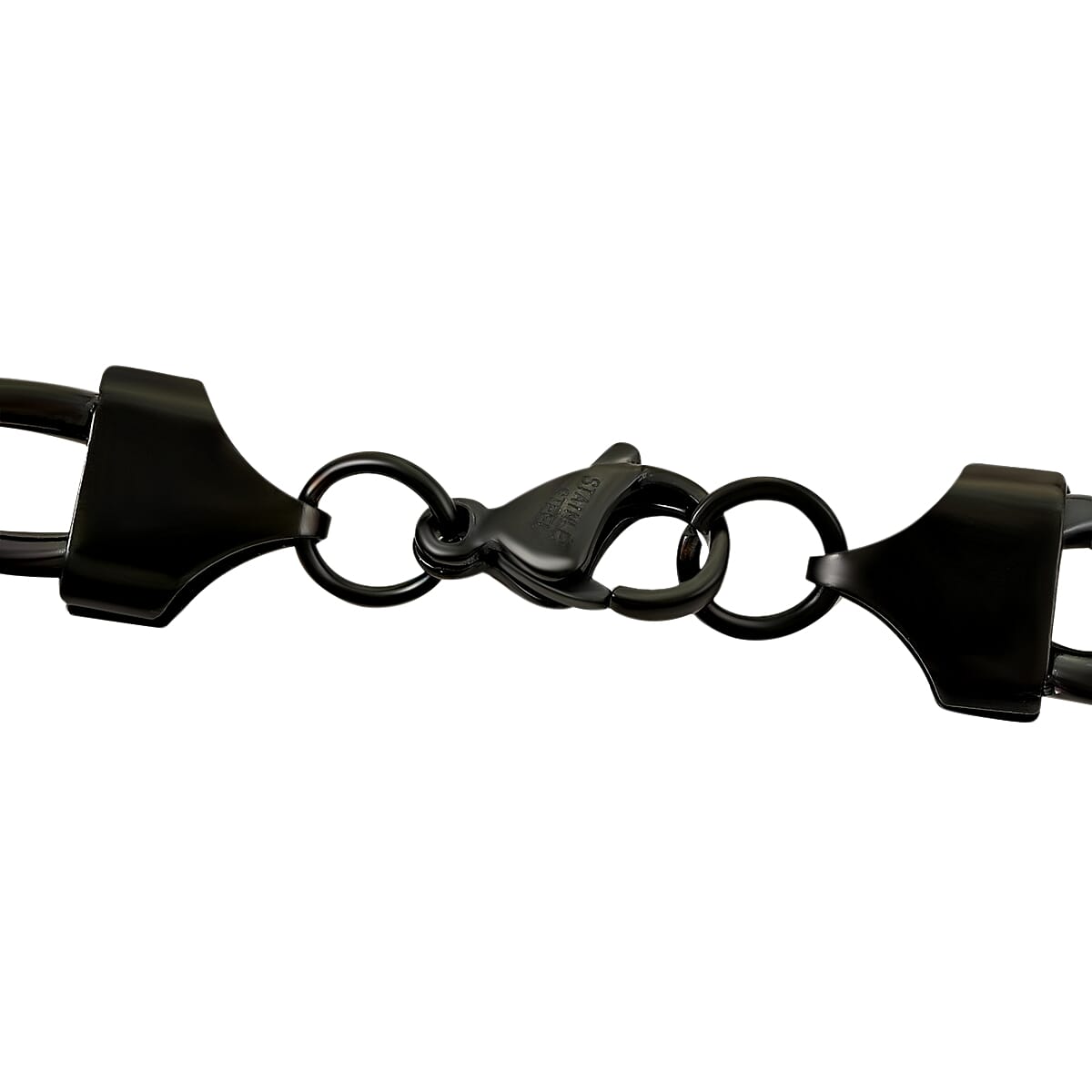 Figaro Chain Necklace in ION Plated Black Stainless Steel 24 Inches 56.30 Grams