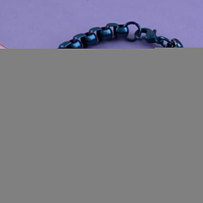 Box Bracelet in ION Plated Blue Stainless Steel (8.50 In) 25.50 Grams
