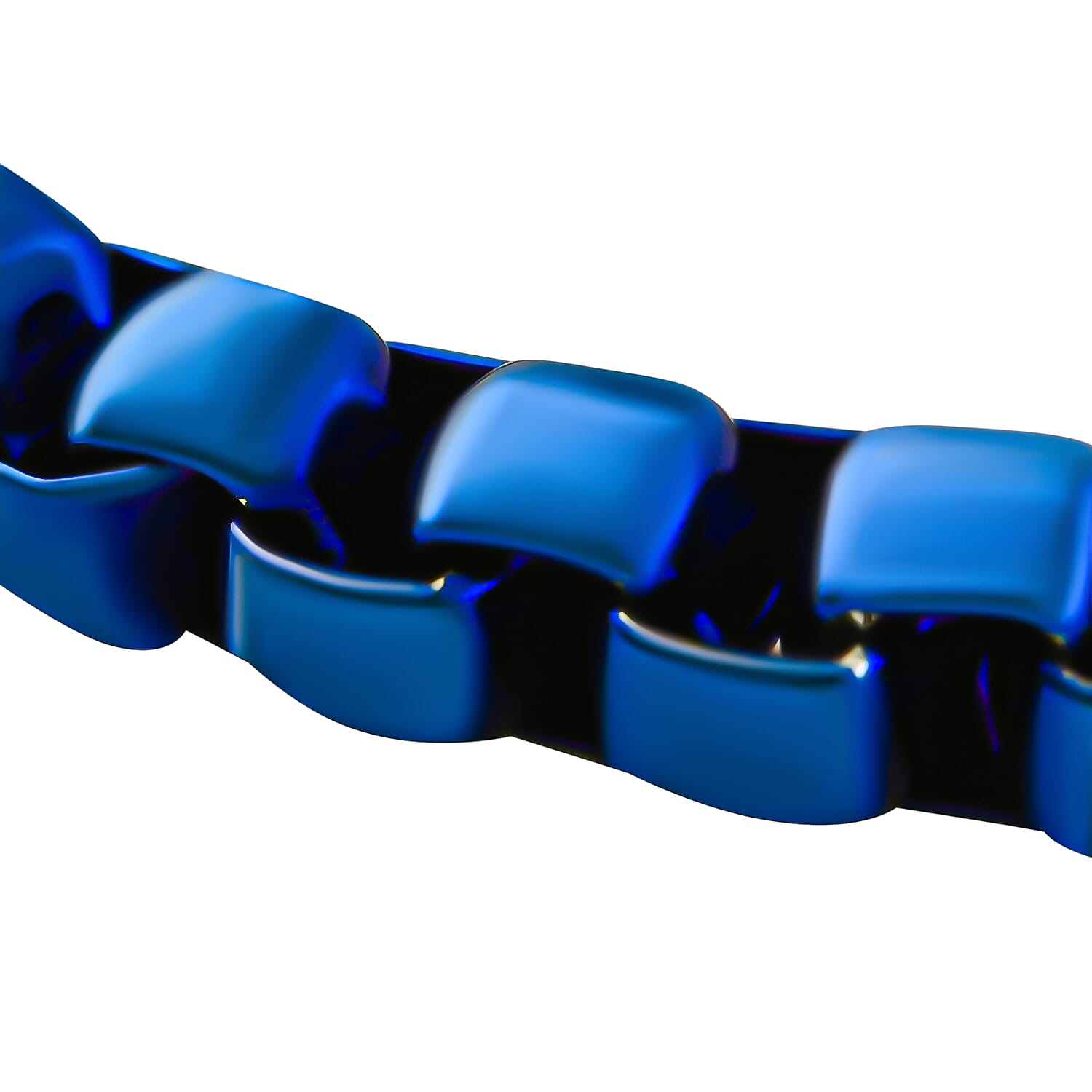Box Bracelet in ION Plated Blue Stainless Steel (8.50 In) 25.50 Grams