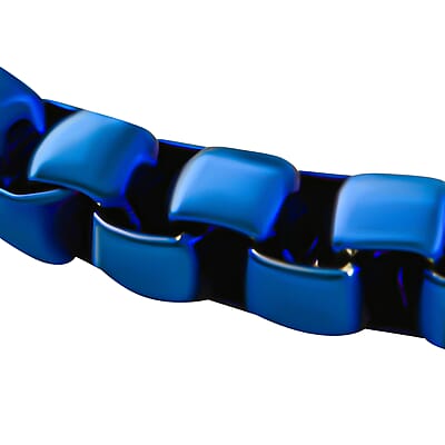 Box Bracelet in ION Plated Blue Stainless Steel (8.50 In) 25.50 Grams