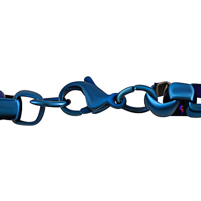 Box Bracelet in ION Plated Blue Stainless Steel (8.50 In) 25.50 Grams