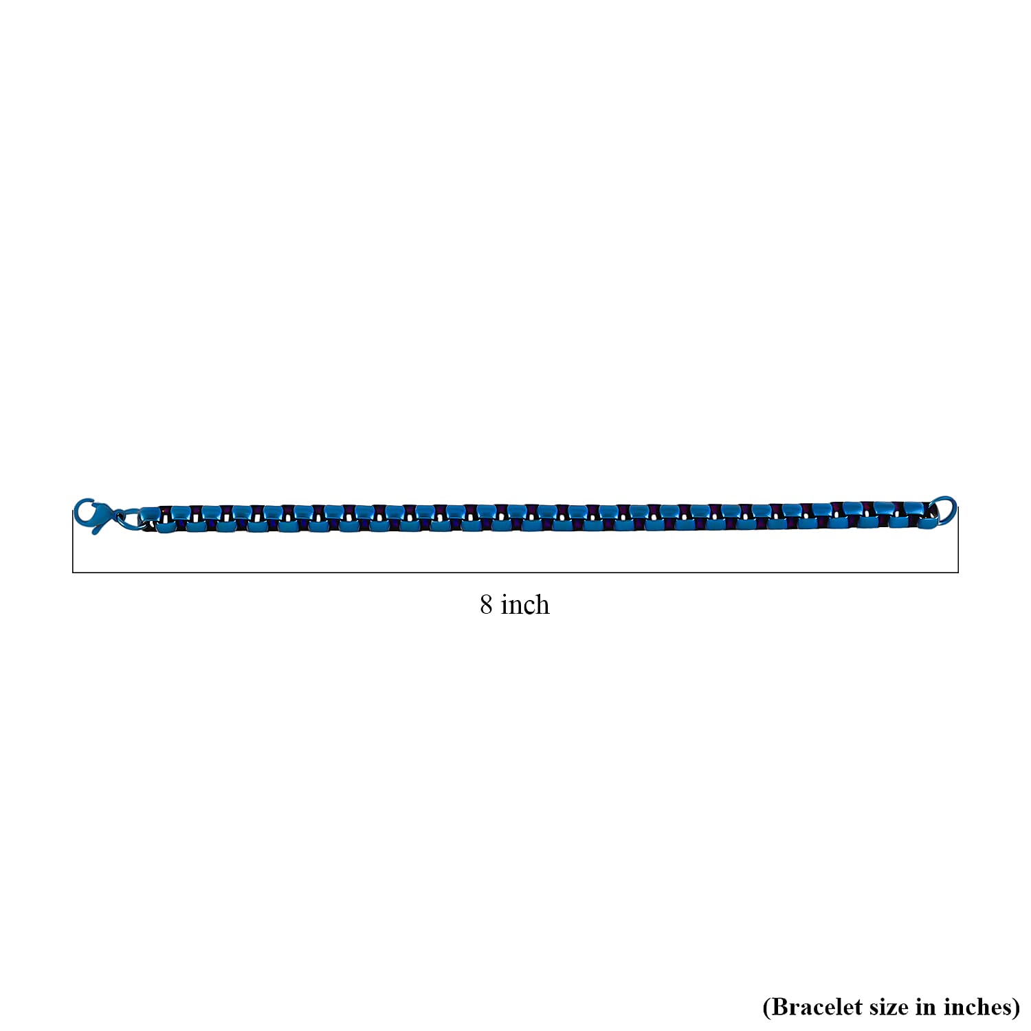 Box Bracelet in ION Plated Blue Stainless Steel (8.50 In) 25.50 Grams