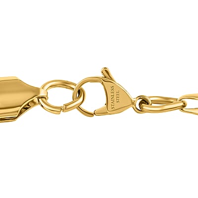 Figaro Bracelet in ION Plated Yellow Gold Stainless Steel (8.50 In) 17.80 Grams