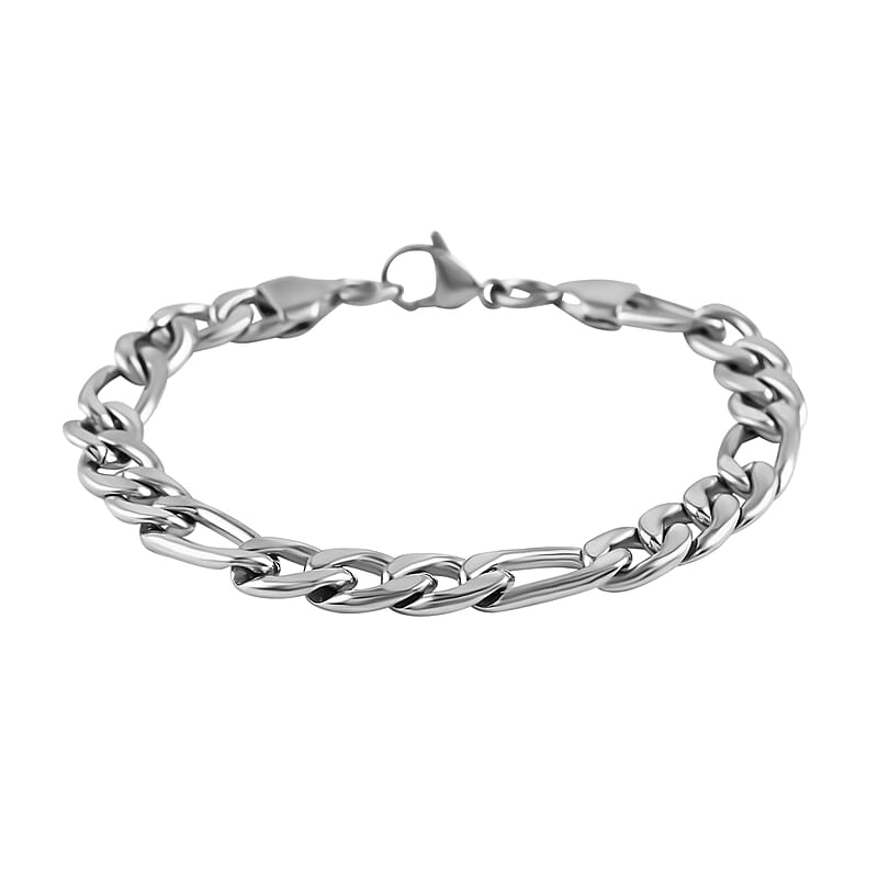 Figaro Bracelet in Stainless Steel (8.50 In) 18.40 Grams