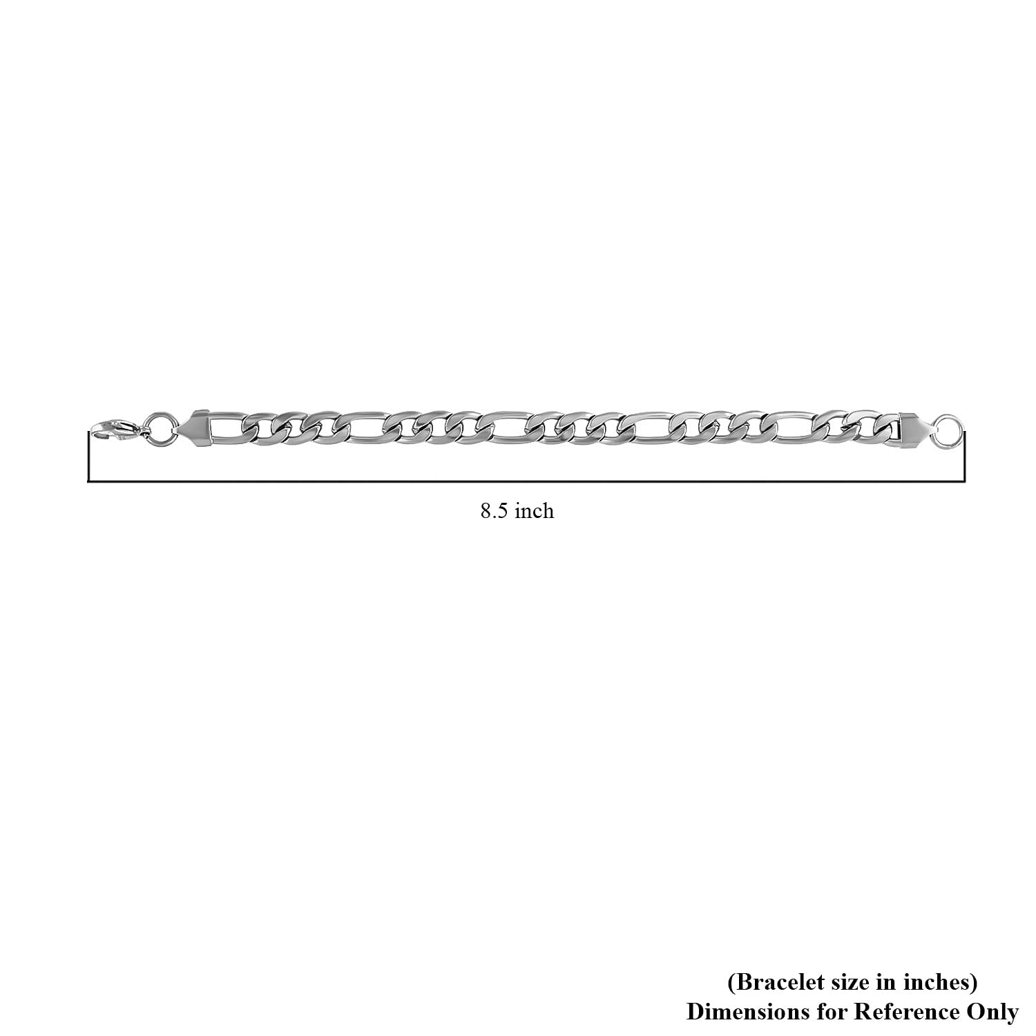 Figaro Bracelet in Stainless Steel (8.50 In) 18.40 Grams