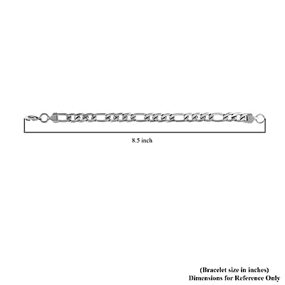 Figaro Bracelet in Stainless Steel (8.50 In) 18.40 Grams