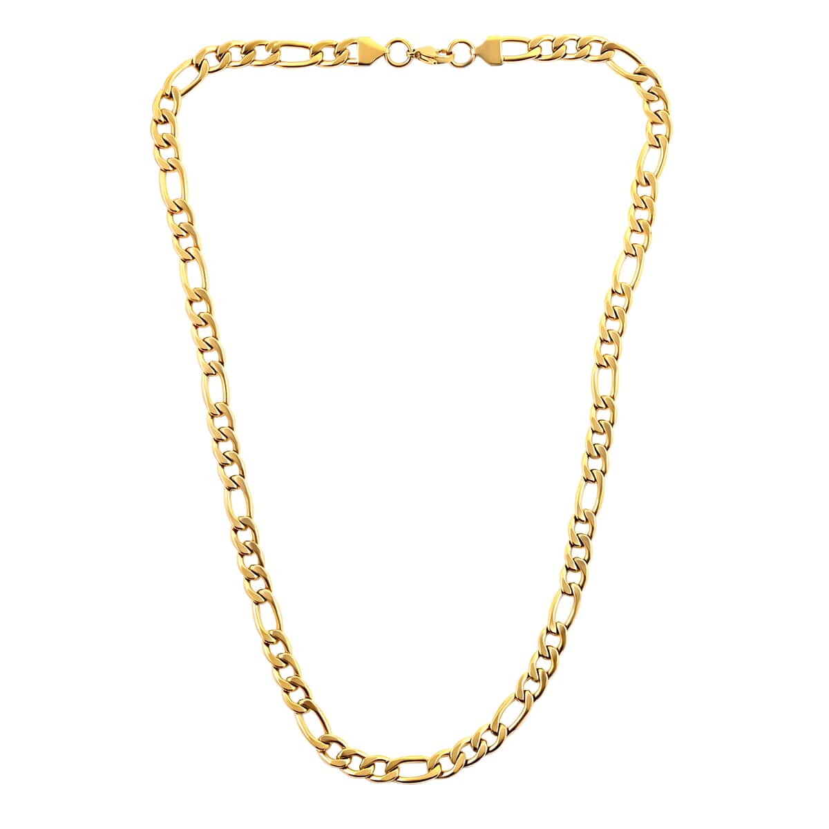 Figaro Chain Necklace in ION Plated Yellow Gold Stainless Steel 24 Inches 53.60 Grams image number 0