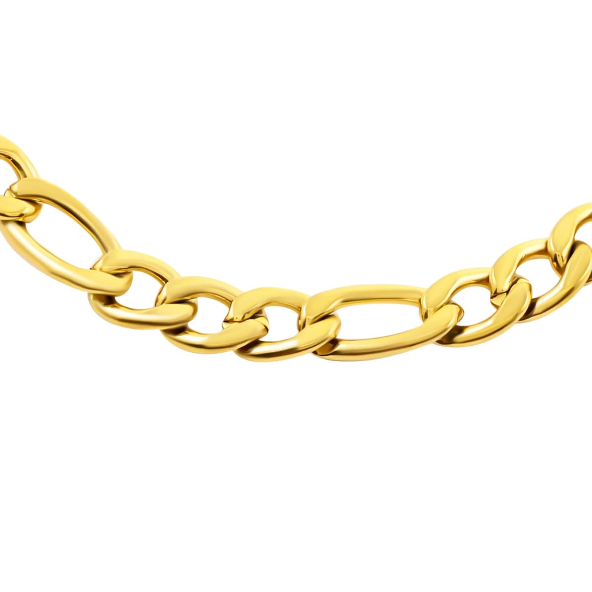 Figaro Chain Necklace in ION Plated Yellow Gold Stainless Steel 24 Inches 53.60 Grams image number 2