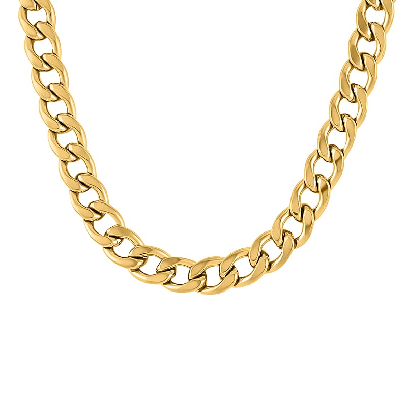 Curb Chain Necklace in ION Plated Yellow Gold Stainless Steel (24 Inches ) 59.60 Grams