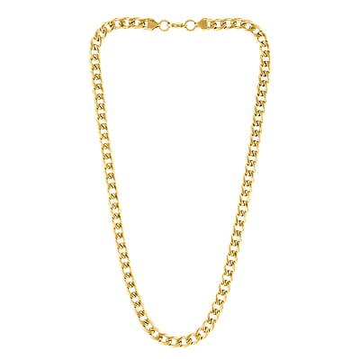 Curb Chain Necklace in ION Plated Yellow Gold Stainless Steel (24 Inches ) 59.60 Grams